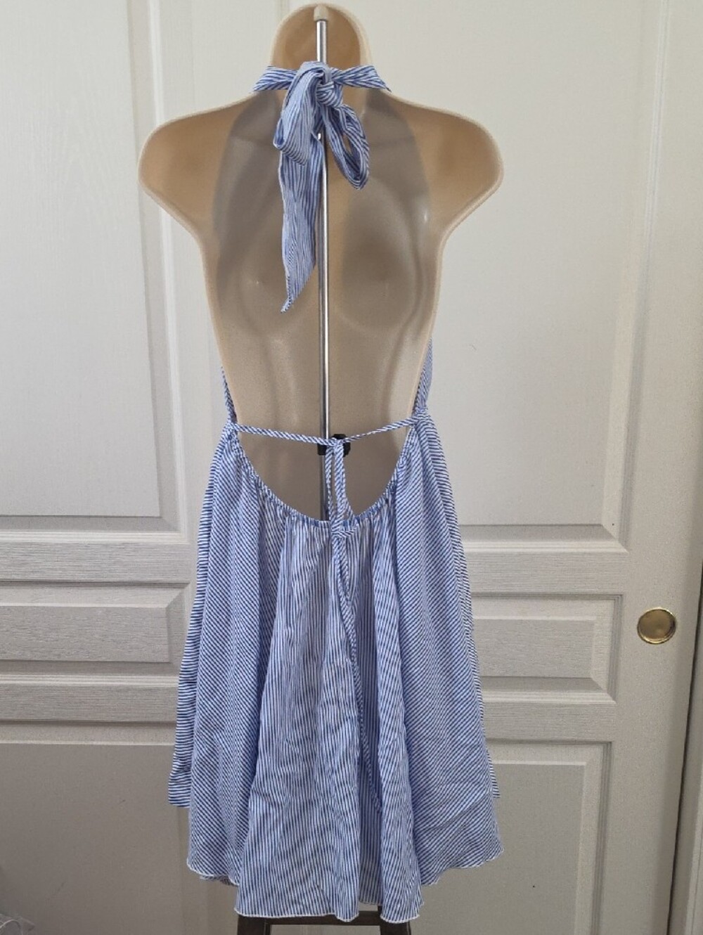 Cupshe | Beachside Dream Striped Mini Dress Blue/White Size L - Picture 6 of 13